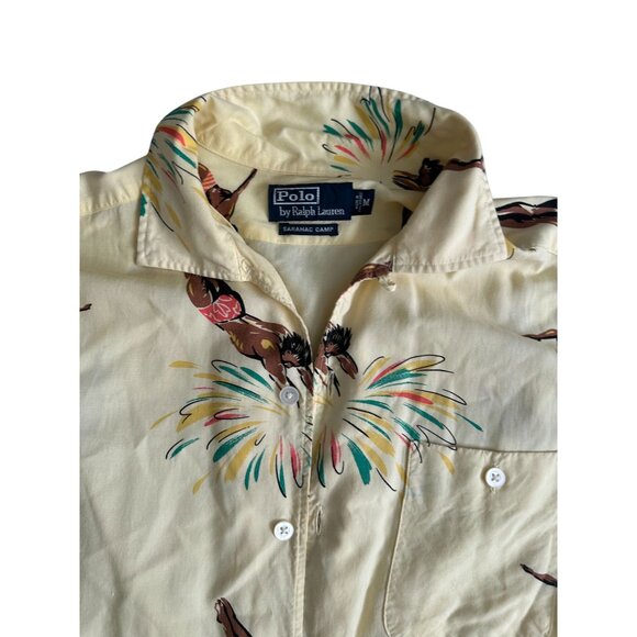 POLO RALPH LAUREN Saranac Camp Diver Short Sleeve Button Down Shirt Size Medium - Picture 4 of 8